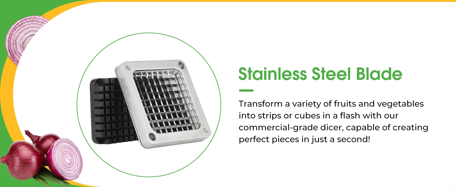 Commercial Vegetable Chopper with 1/4‘’ Replacement Blades