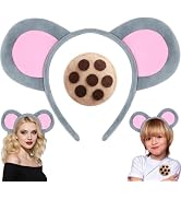 KHC-KHF Mouse Ears Headband Plush Animal Costume Cookie Cute Hair Accessory | Mouse Ears Headband...