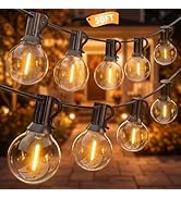 Kivonfa 50FT Outdoor String Lights - Shatterproof G40 LED Bulbs, Waterproof Connectable Patio Str...