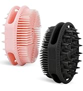 2-Pack Soft Silicone Dual-Sided Body Scrubber &amp; Loofah | Gentle Exfoliating Shower Brush for Men ...