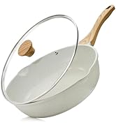 SENSARTE Nonstick Ceramic Sauté Pan 12-Inch, Non-toxic Deep Frying Pan Skillet with Lid, Healthy ...