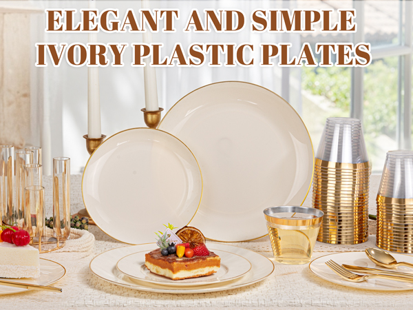 IVORY PLASTIC PLATES