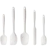 Silicone Spatula Set, 5 Piece Food Grade Rubber Spatulas for Baking, Cooking, and Mixing High Hea...