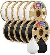 OVERTURE 10KG Bundle PLA Filament 1.75mm, Neatly Wound 3D Printer Filament 10 Pack 1kg Spool (2.2...