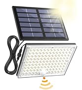 SUPERDANNY Solar Motion Sensor Outdoor Flood Lights with 113 Bright LEDs, Dusk to Dawn Outside Fl...