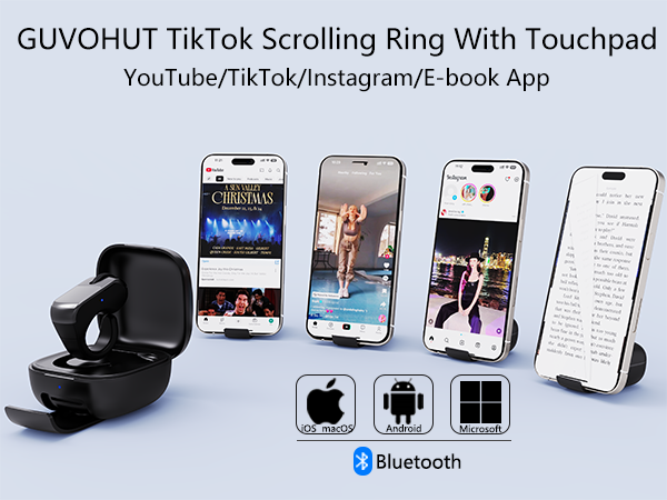 GUVOHUT Tiktok Scrolling Ring With Touchpad