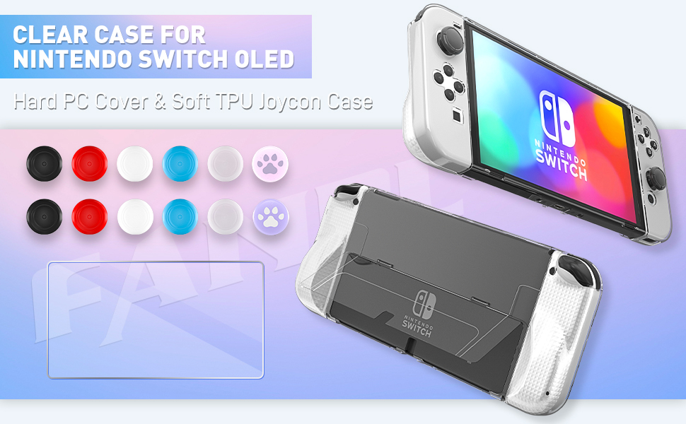 FANPL Clear Case Kit for Nintendo Switch OLED
