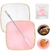 MelodySusie 2PCS Square Shape Resin Nail Art Palette Set with Stainless Steel Mixing Stick, Profe...