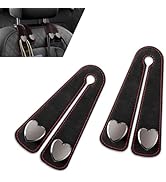 Zosgrew 2 PCS Car Seat Headrest Hook, Suede Cute Heart Shape Metal Double Head Purse Hook, Univer...
