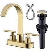 DIKUROOMS 4 Inch Centerset Bathroom Sink Faucet 2 Handle Vanity Basin Faucets with Overflow Pop-u...