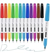 craftinova Ultra Fine Point Permanent Markers Assorted Colors 12 Pcs, Extra Fine Tip Works on Pap...