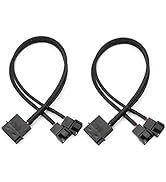 Molex to 2 x 3 Pin or 4 Pin Computer PC Case Fan Power Y-Splitter Adapter Cable, 10 inch