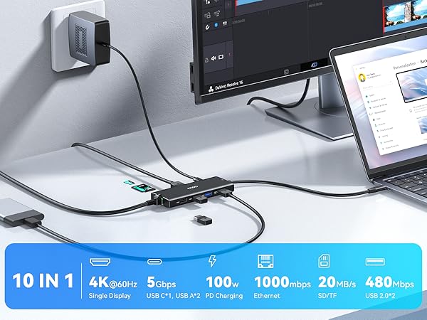 USB C Hub Adapter for MacBook Air HDMI Dongle for MacBook Pro USBC Multiport Adapter Mac Converter