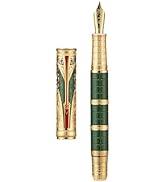 Hongdian D5X Fountain Pen Green Qin Dynasty Writing Pen, Fine Nib Smooth Pen with Converter and P...