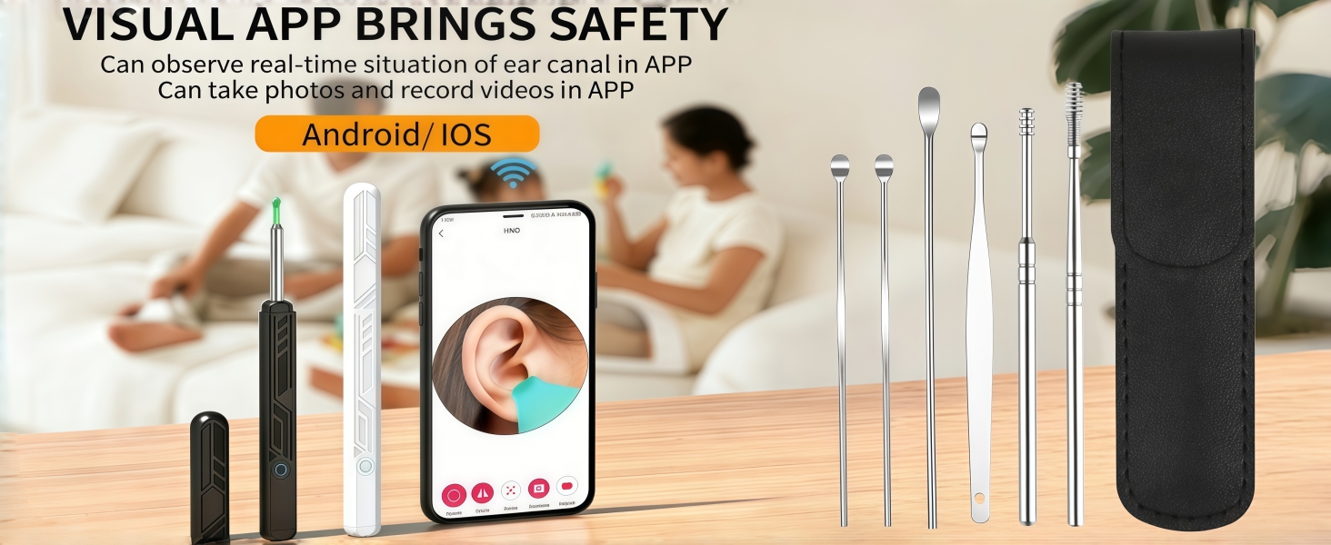 Ear Wax Removal - Earwax Remover Tool with 6 Pcs Ear Set - Ear Canal Cleaner with 1080P Camera