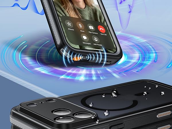 oterkin for iPhone series magnetic IP68 waterproof translucent matte back 360 full body case