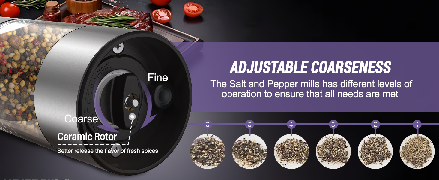 Electric Salt and Pepper Grinder Set