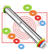 17 inch Adjustable Rolling Pin with Baking MAT