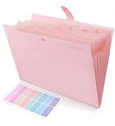 SKYDUE Expanding File Folder, Accordion File Organizer with 8 Pocket &amp; Inner Card Pocket, Expanda...