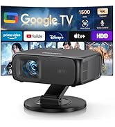 [1500ANSI/ Google TV/ Voice Control] Smart Projector with WiFi and Bluetooth, Native 1080P 4K Sup...