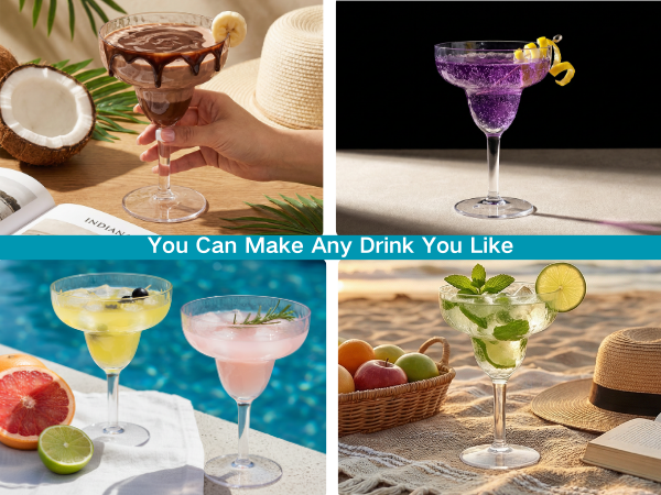 Acrylic Margarita Glasses with Stem