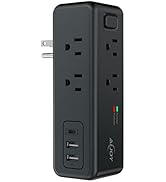 USB Wall Charger, AiJoy Outlet Extender with 8 AC Outlets and 3 USB Ports (1 USB C), Surge Protec...