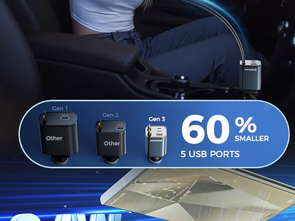 retractable iphone charger for car