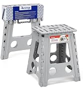 ACSTEP Folding Step Stool 16 Inch Heavy Duty Step Stool Foldable for Adults and Kids, Collapsible...