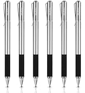 Mixoo Stylus Pens for Touch Screens 6 Pack - Disc &amp; Fiber Tip 2 in 1 High Sensitivity Universal S...
