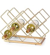 Drincarier Countertop Wine Rack - 10 Bottle Freestanding Modern Gold Metal Small Wine Rack - Tabl...