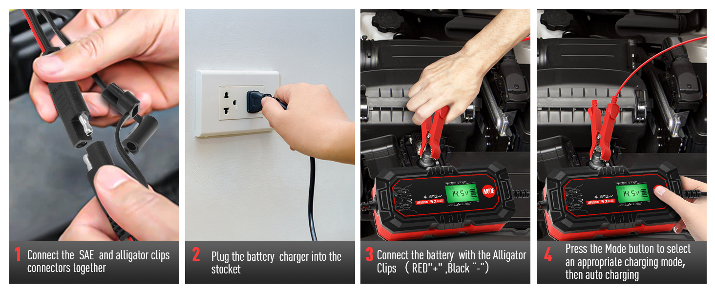 Battery Charger, 6V and 12V Battery Maintainer