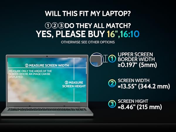 laptop privacy filter 16 inch