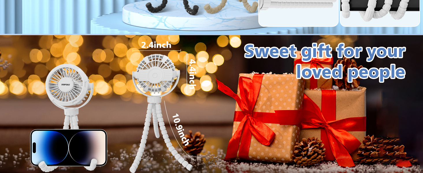 portable mini fan clip on baby stroller for travel personal handheld battery powered rechargeable