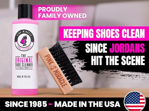 Pink Miracle Shoe Cleaner Kit with Jordans 