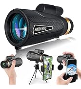 AYRAVIIO 12×60 Monocular Telescope with Smartphone Holder &amp; Upgraded Tripod, High Powered SMC &amp; B...