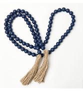 OMISHE 59in Wood Bead Garland with Tassels, Decorative Beads, Farmhouse Wooden Beads Garland for ...
