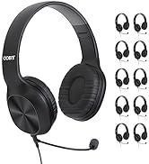 Coby Wired Headphones, 10-Pack, Folding On-Ear Headset with Microphone, Cushioned Earpads, Bundle...
