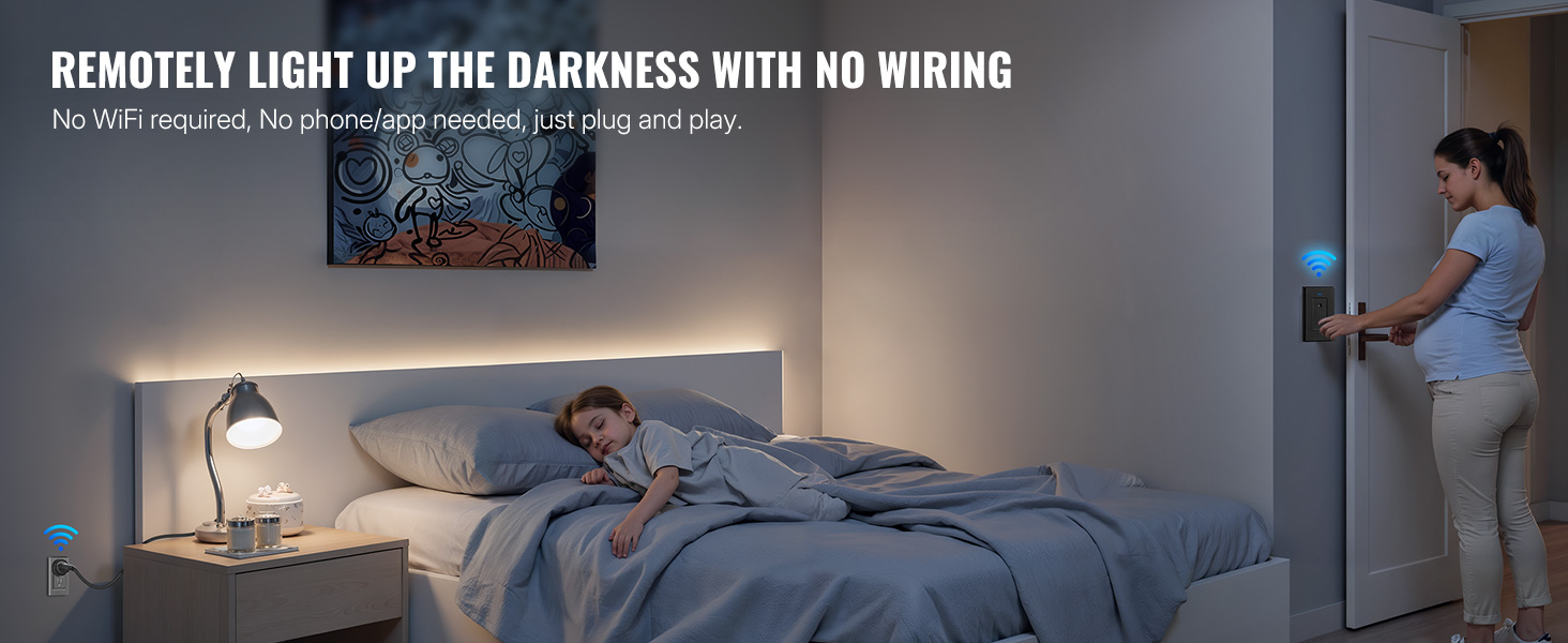 WILAWELS Wireless Wall Switch Remote Control Outlet