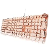 EWEADN Typewriter Style Mechanical Keyboard, Wired Typewriter Keyboard,104 Keys Retro Typewriter ...
