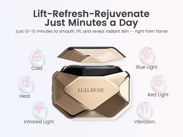 LULUROSE Facial Massager with Cold Heat Light Vibrating for Face