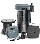 NUMANU 2025 Upgraded Square Collapsible Stool &amp; 3IN1 Cushioned Carry Bag, Adjustable Height Foldi...