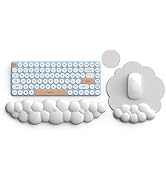 Lauspuck Cloud Keyboard Wrist Rest and Mouse Pad with Wrist Support Set, Ergonomic PU Leather Mou...