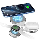 Magenetic Wireless Charger for Apple MagSafe, 3-in-1 Foldable Magnetic Wireless Charging Station ...