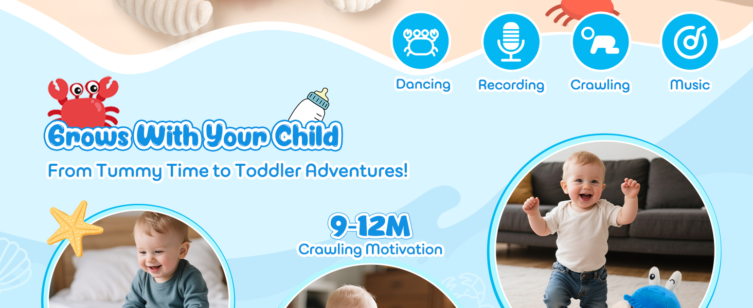 Musical Crawling Crab Plush Toy