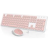 Wireless Keyboard and Mouse, WisFox Full-Size Wireless Mouse and Keyboard Combo, 2.4GHz Silent US...