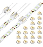 RGBZONE 20PCS 2pin 8mm LED Strip Connectors Suitable for 2-pin 8mm Wide COB LED Strip Light and I...