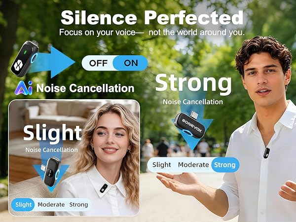 SONEVOX AirMic plug and play wireless microphone with automatic pairing for creators