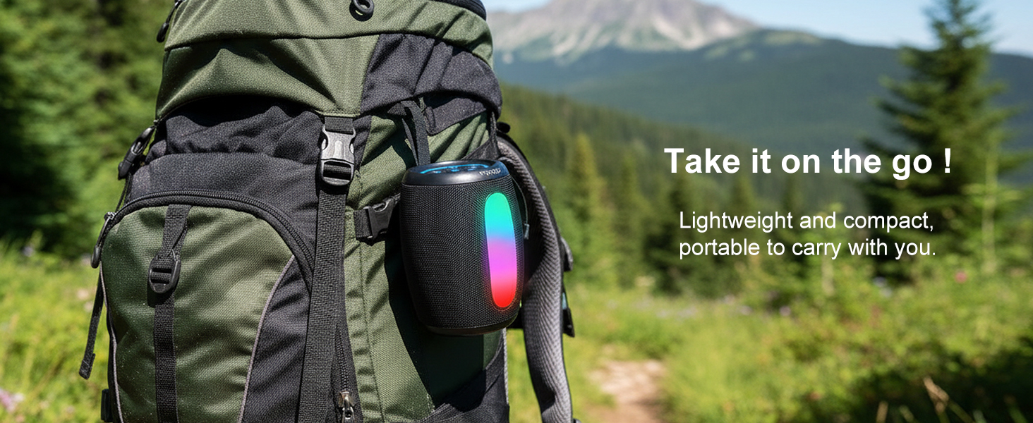 Lightweight and compact, portable speaker to carry with you.