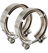 GaeaAuto 2.5 inch V Band Clamp 304 Stainless Steel for Turbo Downpipes Pack of 2