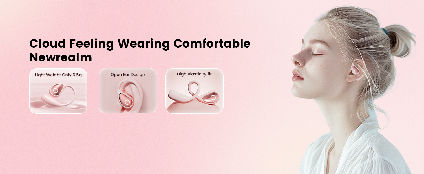Bluetooth Headphones,Lightweight Over Ear Buds Design for Cycling, Running, Workout
